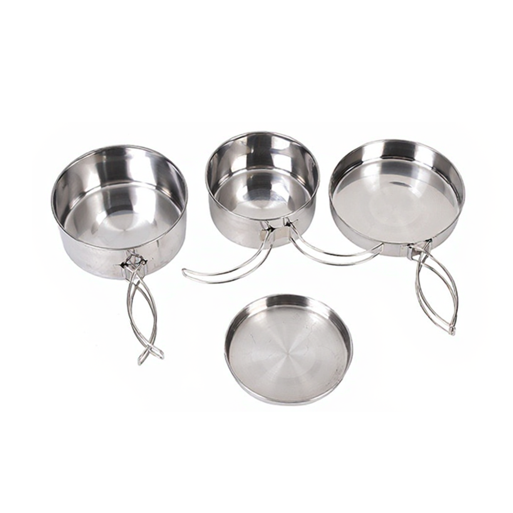 Nesting Camping Cooking Set - 4-delige roestvrijstalen kookset voor buiten voor