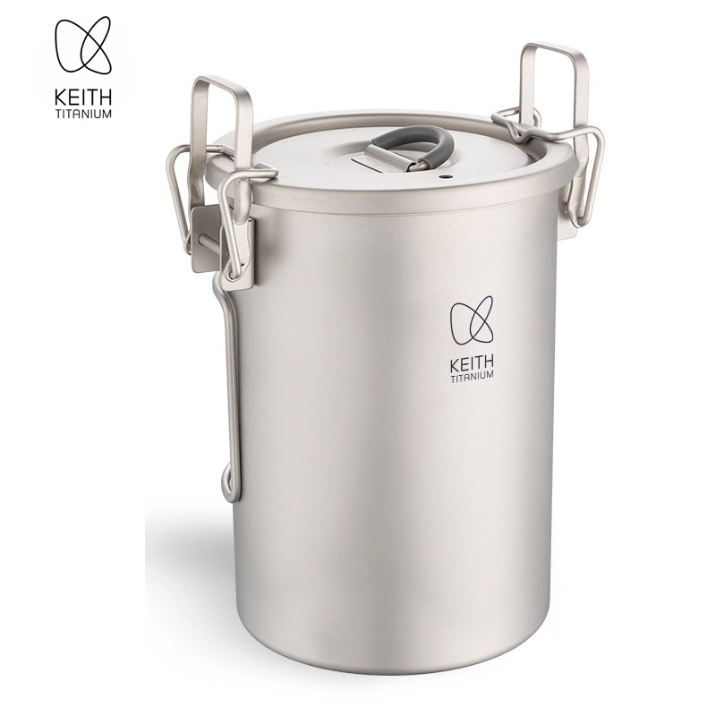 Camping Cooking Kettle - KEITH Pure Titanium Rijstkoker, 900ml Ultralichte