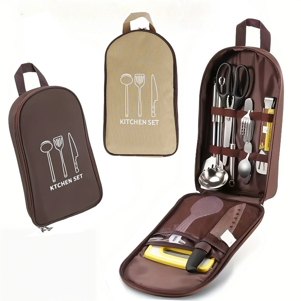 Camping Cooking Utensil Organizer - Draagbare kooktas voor buiten Campingopbergtas Draagbare