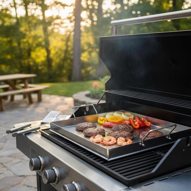 Camping Cooking With Gas - Universele platte bakplaat 18x16 inch voor
