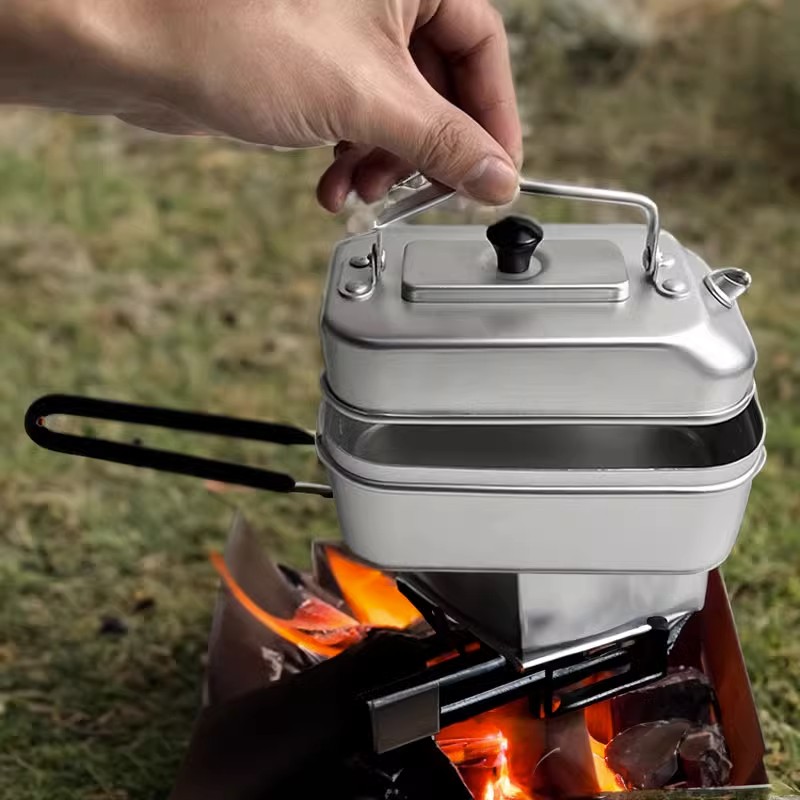 Camping Cooking Set With Kettle - Ultralichte Draagbare Picknick Camping Toeristenketel Theepot