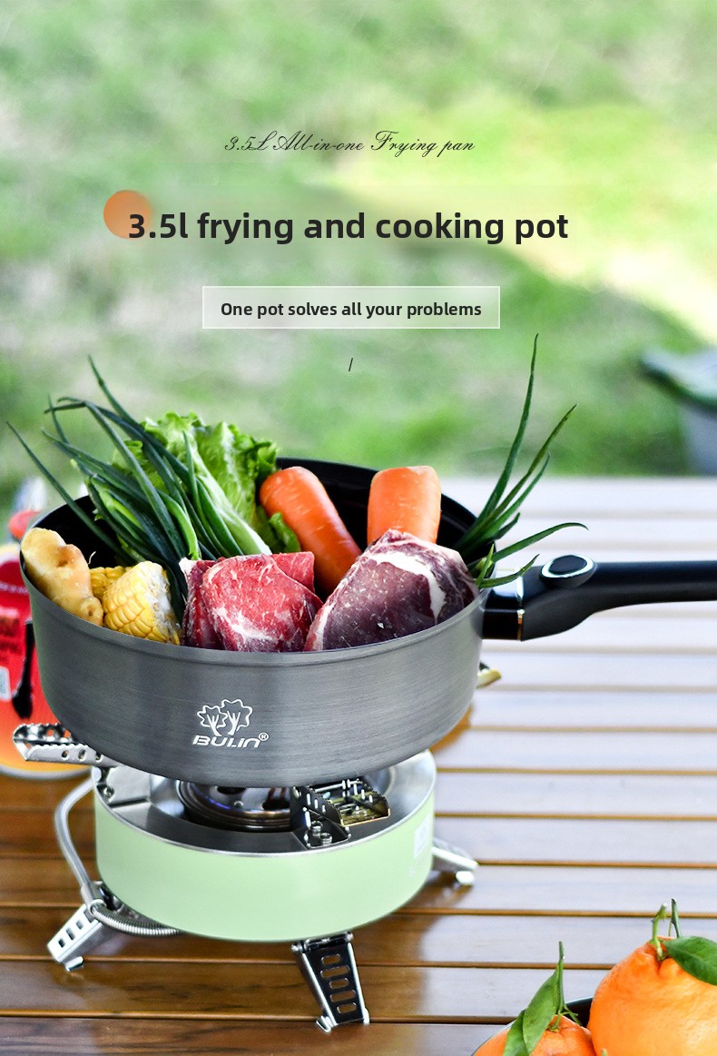 Camping Cooking Wok - 2026Bulin antiaanbakpan Buiten antiaanbakwok Afneembare handgreep
