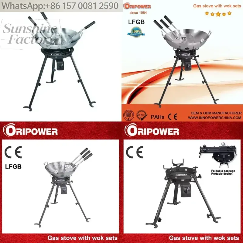Camping Cooking Wok - Buitenkooktoestel met wokset