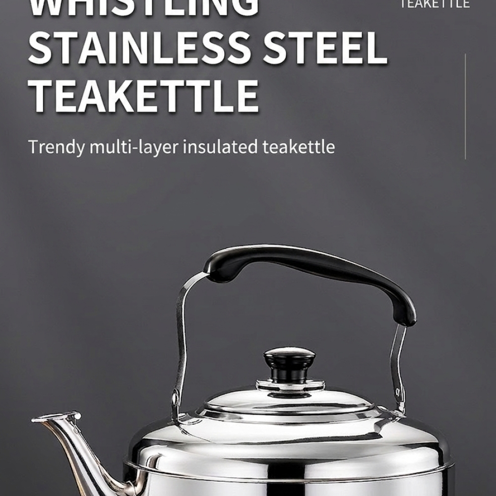 Camping Cooking Vessel - Grote capaciteit fluitende theeketel, duurzame roestvrijstalen