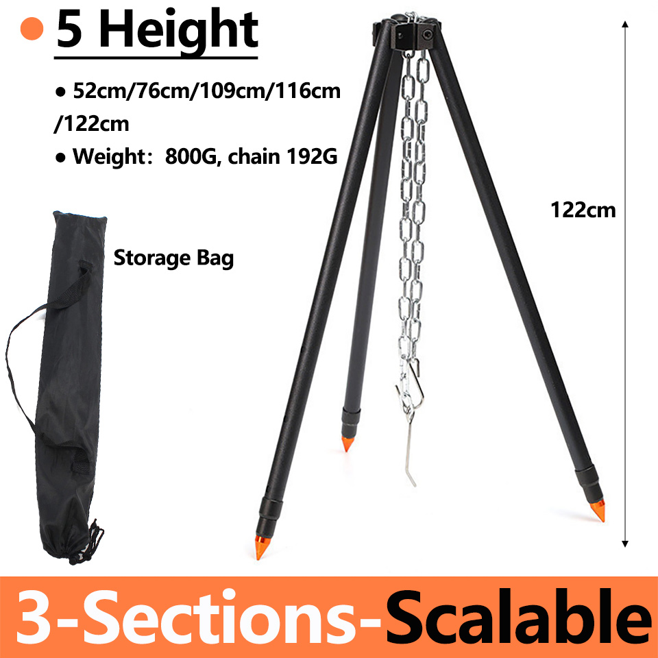 Camping Cooking Pot Tripod - Camping Kampvuur Statief voor het ophangen