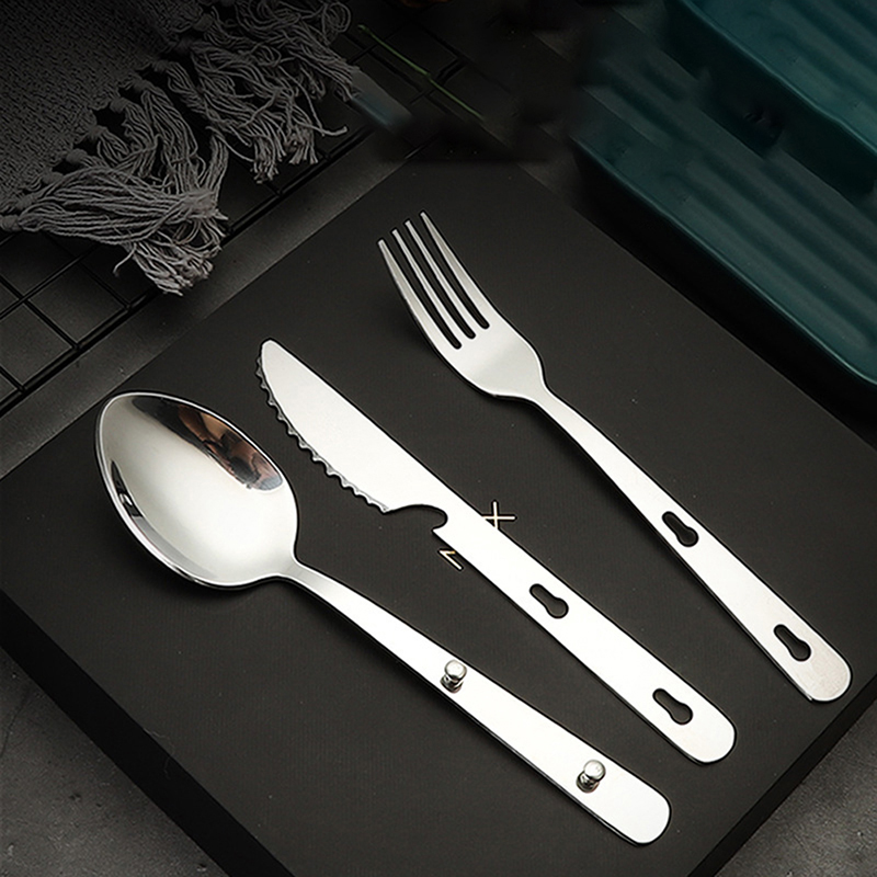 Camping Cooking Knives - 3 stks/set Draagbare Roestvrij Staal Servies