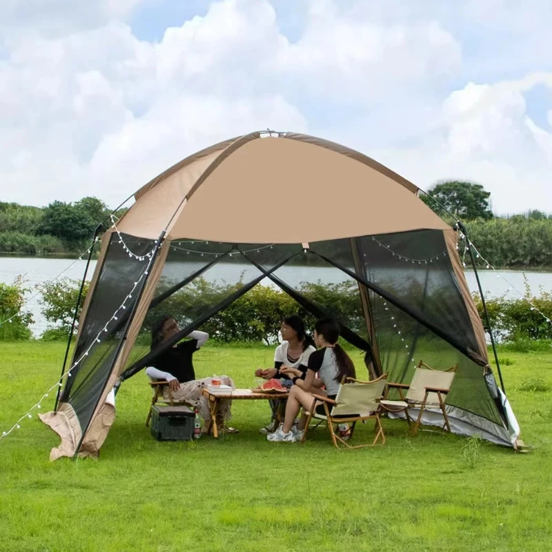 Camping Cooking Canopy - Buitenzonnescherm kampeertent, winddicht regenbestendig UPF50+ UV-bescherming