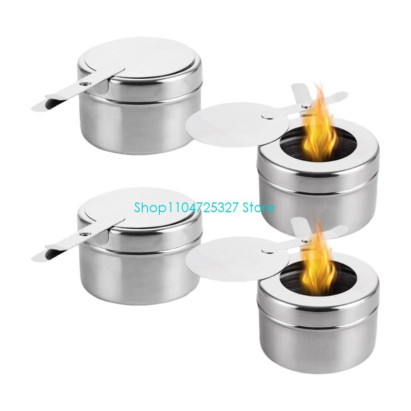 Camping Cooking Container - D8KF 4-delige temperatuurbestendige branderscontainer met morsbestendig
