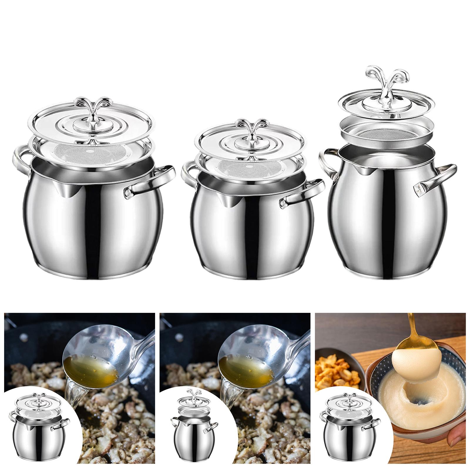 Camping Cooking Container - Vetcontainer Veelzijdig hittebestendig vetblikje Opbergpot Reuzzelzeef