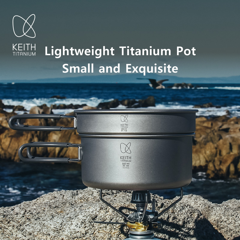 Nesting Camping Cooking Set - Keith Titanium Pannenset Outdoor Kommen Wandelen