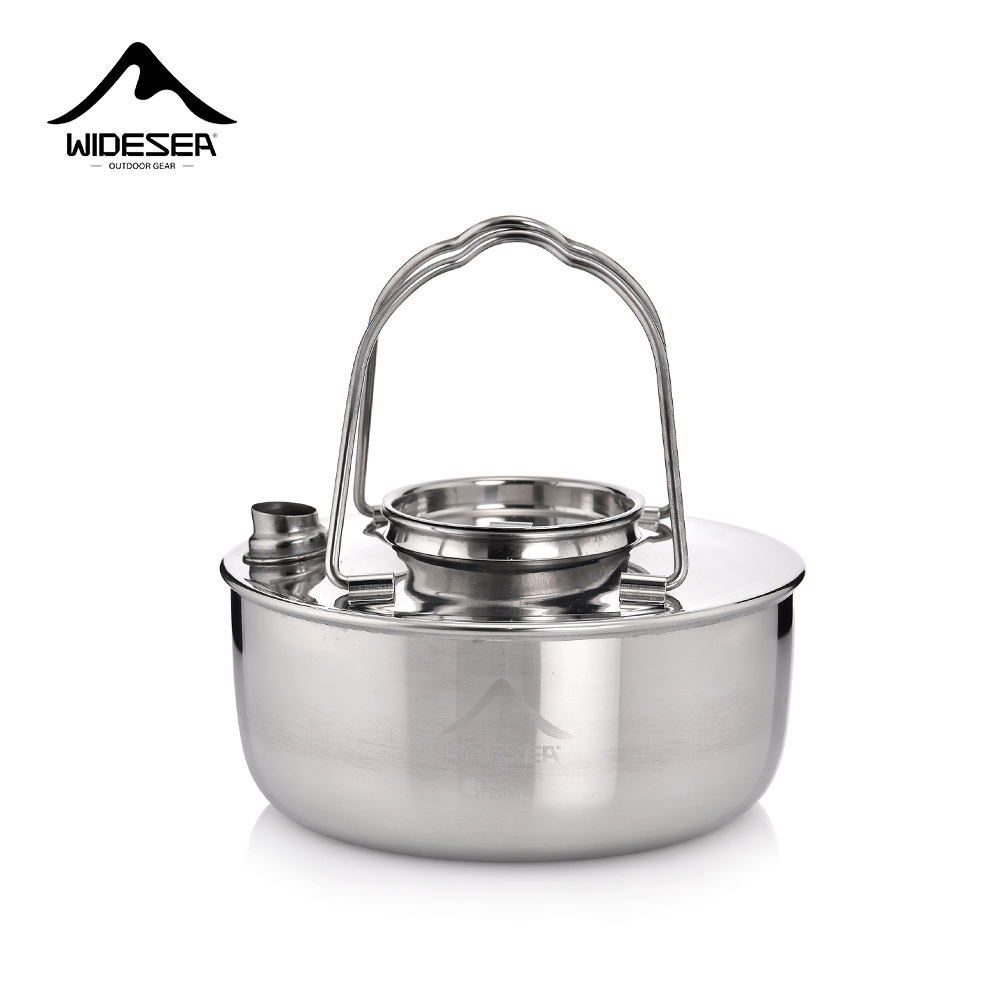 Camping Cooking Kettle - Widesea Camping Outdoor 1.7L SS304 Roestvrij
