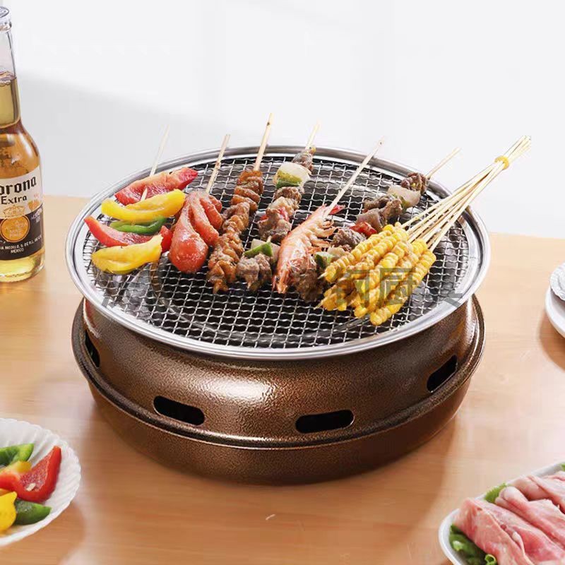 Camping Cooking Set Compact - Ronde BBQ-grill in Koreaanse stijl -