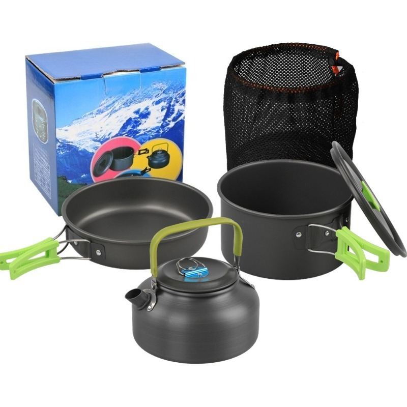 Camping Cooking Kettle - Outdoor Camping Kookgereiset DS-308 Draagbare kookpottenset