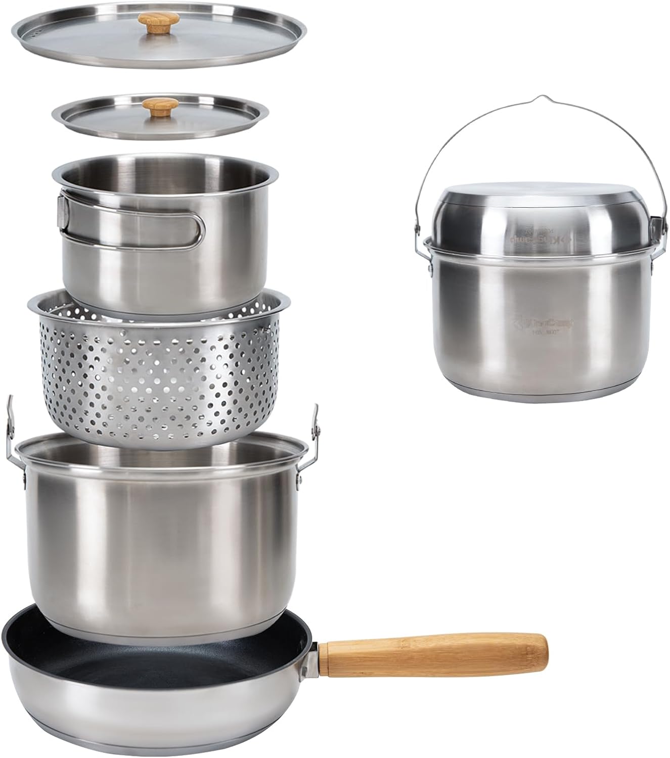 Camping Cooking Kettle - 304 RVS Campingkookset - Pannen, potten