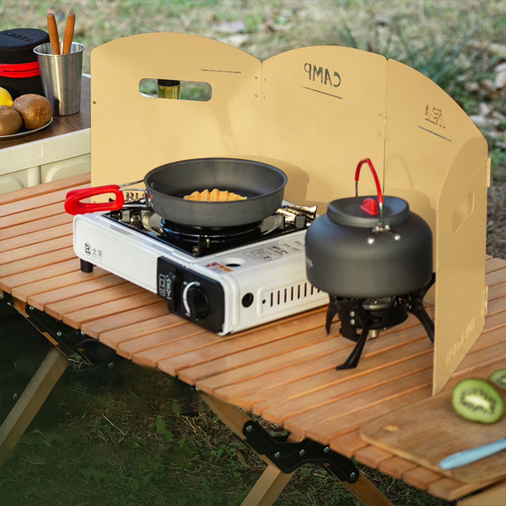 Cooking On Camping Stove - Opvouwbare campinggasfornuis voorruit met opslaglaag Gasfornuis
