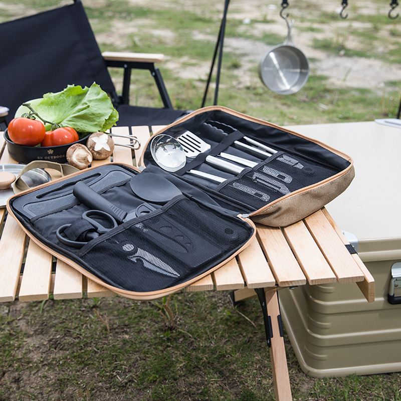 8-delige campingkeukenset met  - Camping Cooking Utensil Organizer recensie en prijs