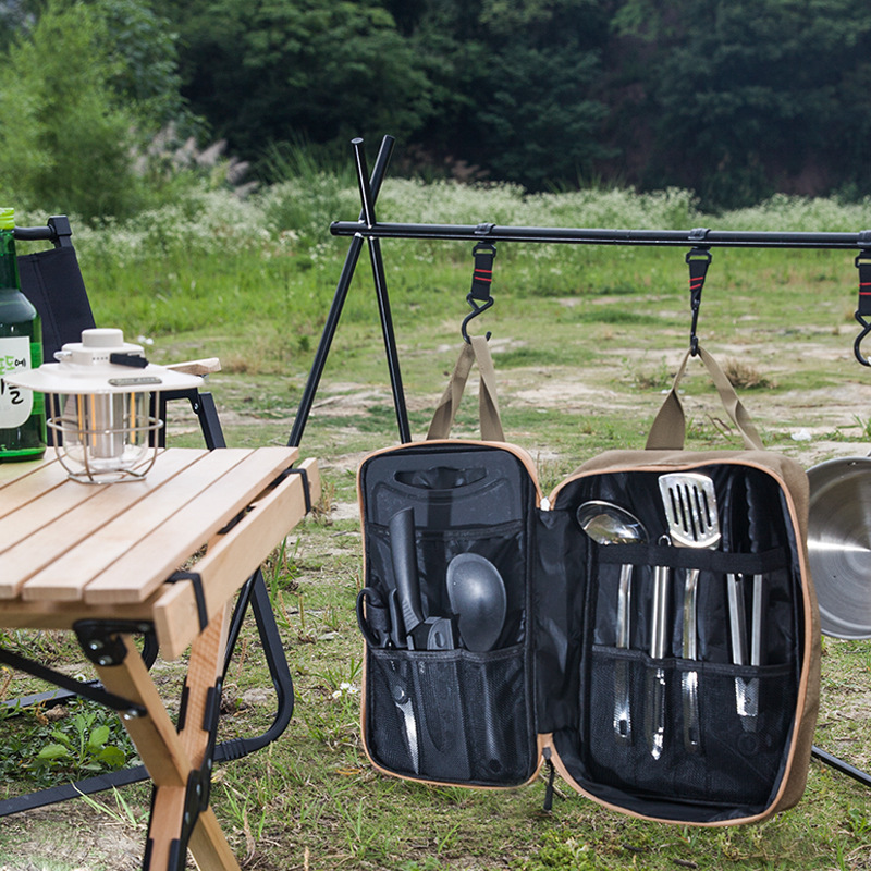 8-delige campingkeukenset met  - Camping Cooking Utensil Organizer recensie en prijs