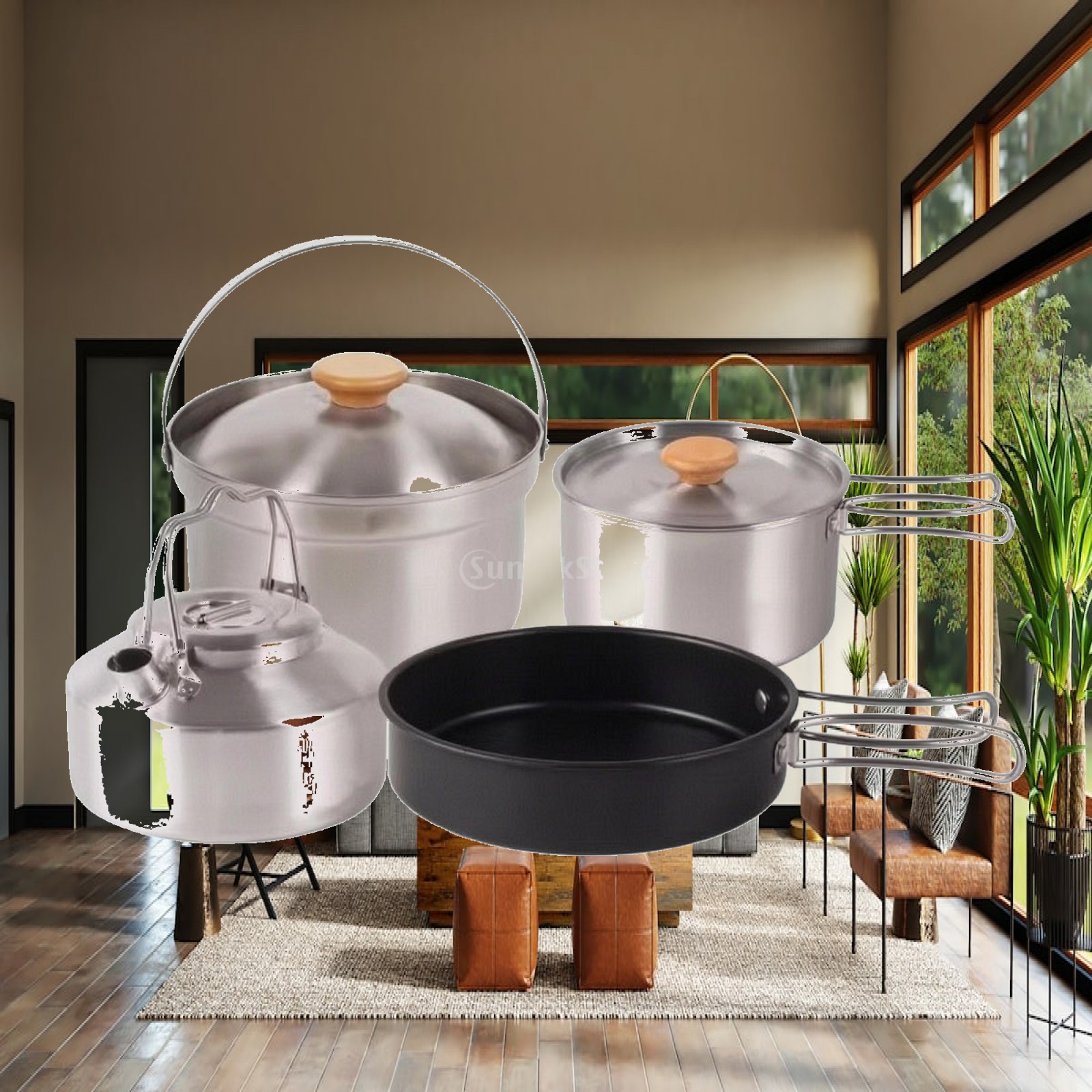 4-delige roestvrijstalen kooks - Nesting Camping Cooking Set recensie en prijs