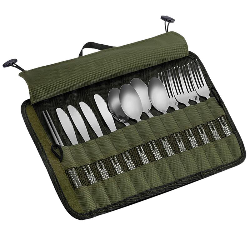 Draagbare Reis Servies Opbergt - Camping Cooking Utensil Organizer recensie en prijs
