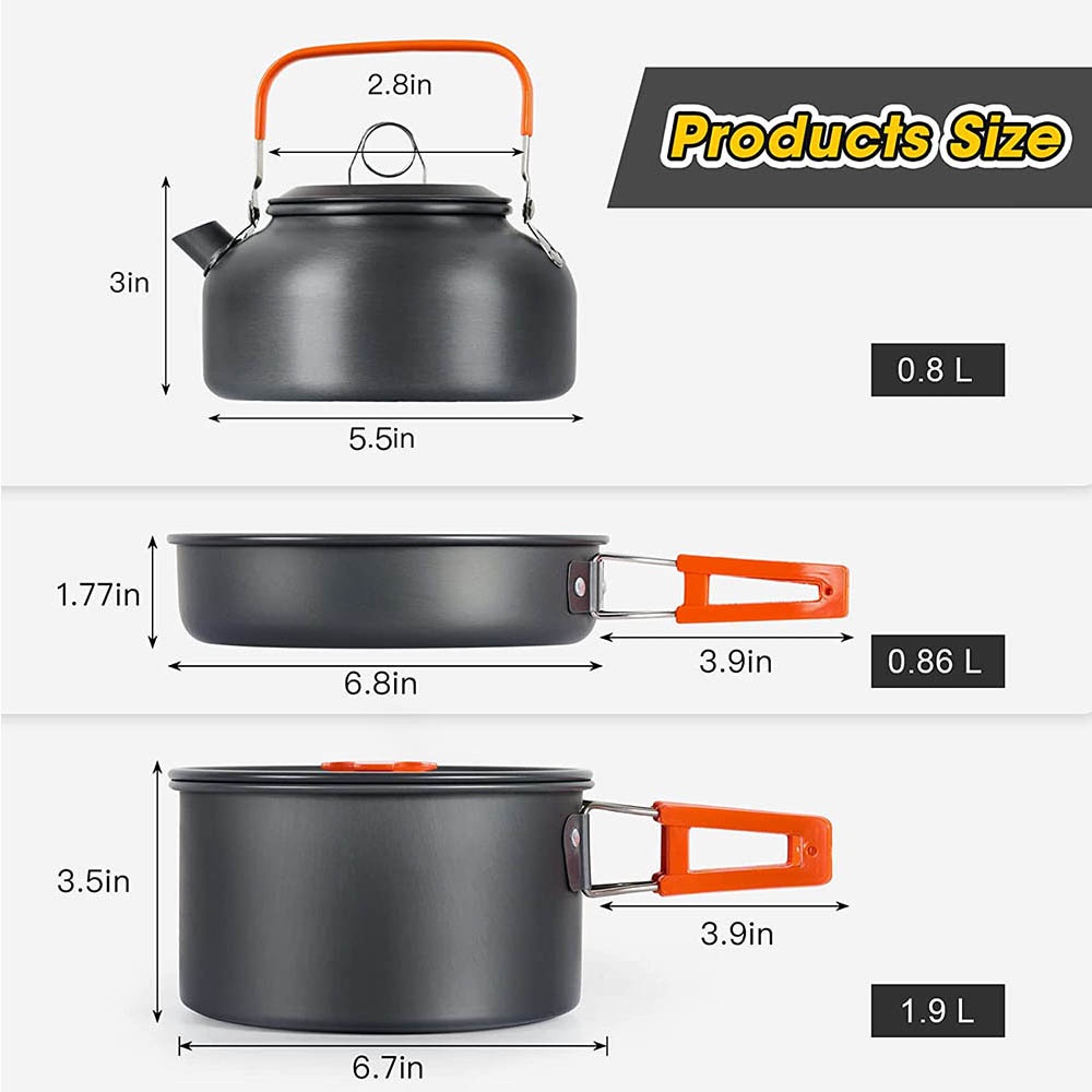 Outdoor Camping Kookset, Anti- - Nesting Camping Cooking Set recensie en prijs