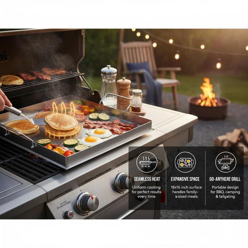 Universele platte bakplaat 18x - Camping Cooking With Gas recensie en prijs