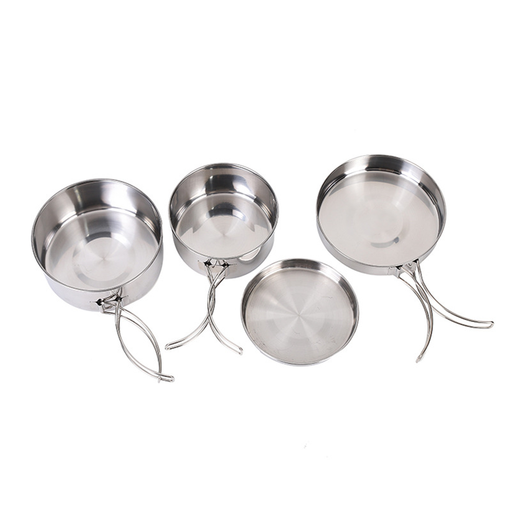 Outdoor kookset 4-delig roestv - Nesting Camping Cooking Set recensie en prijs