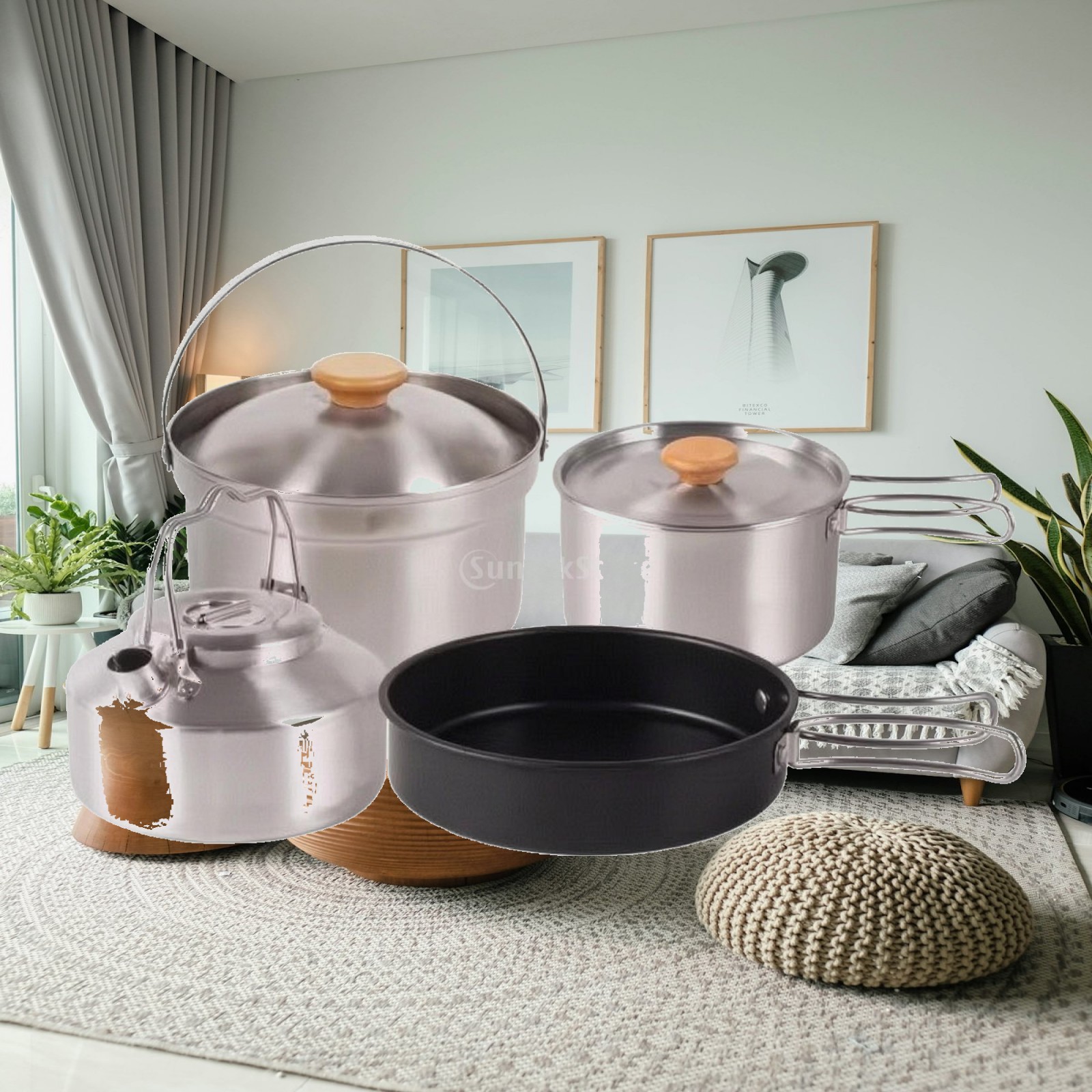 4-delige roestvrijstalen kooks - Nesting Camping Cooking Set recensie en prijs