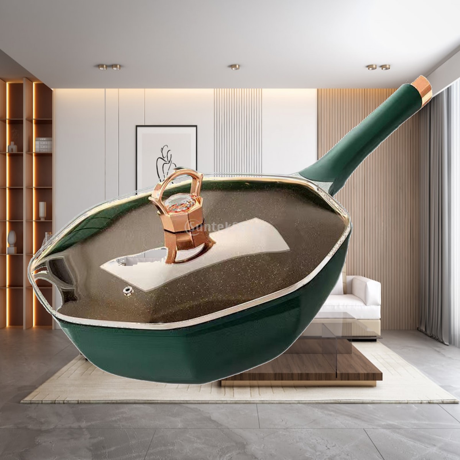 Achthoekige koekenpan met deks - Camping Cooking Wok recensie en prijs