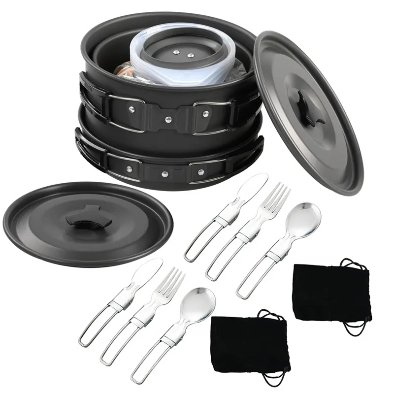 Draagbare campingkookset, in e - Nesting Camping Cooking Set recensie en prijs