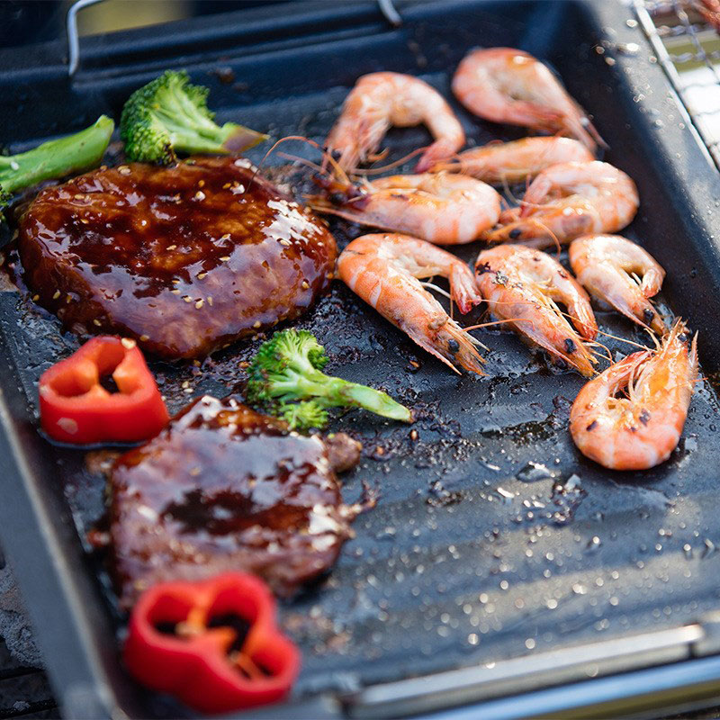 Buiten dikke vierkante grillpa - Camping Cooking Wok recensie en prijs
