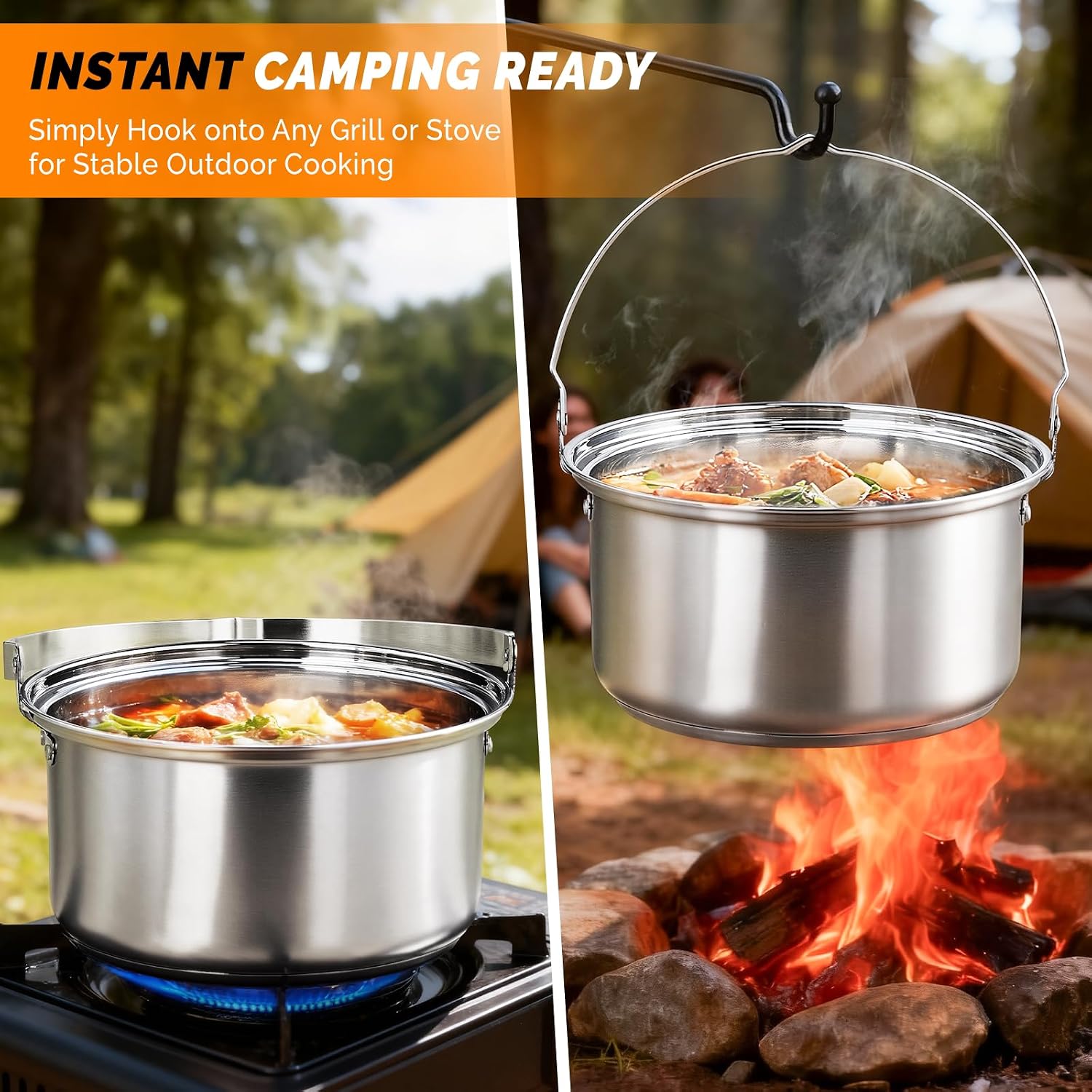 6-delige kookgereiset, 304 roe - Camping Cooking Set With Kettle recensie en prijs