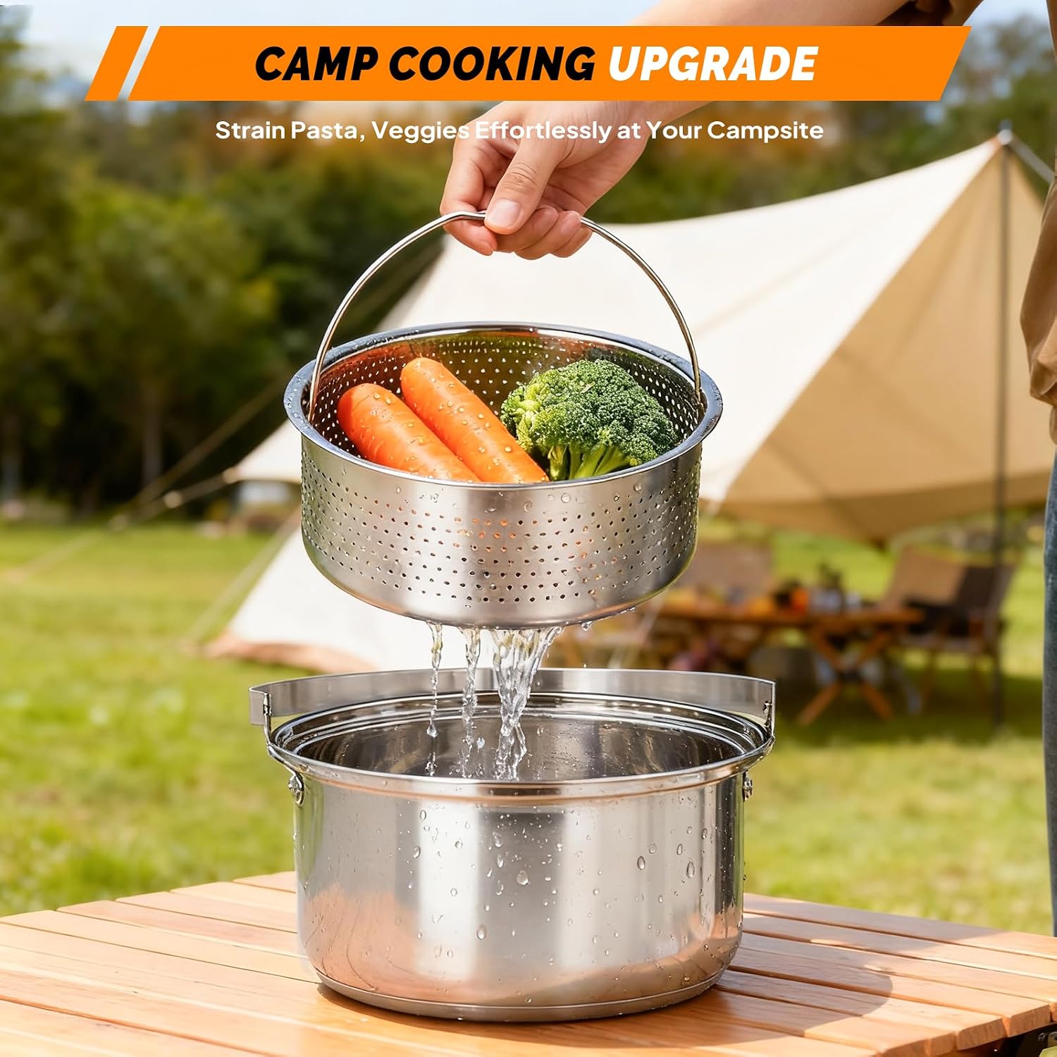 6-delige kookgereiset, 304 roe - Camping Cooking Set With Kettle recensie en prijs