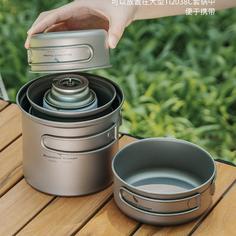Pure titanium opvouwbare kookp - Camping Outdoor Cooking Set recensie en prijs