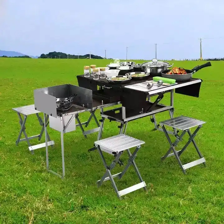 Draagbare buiten opvouwbare vo - Camping Cooking And Dining Set recensie en prijs