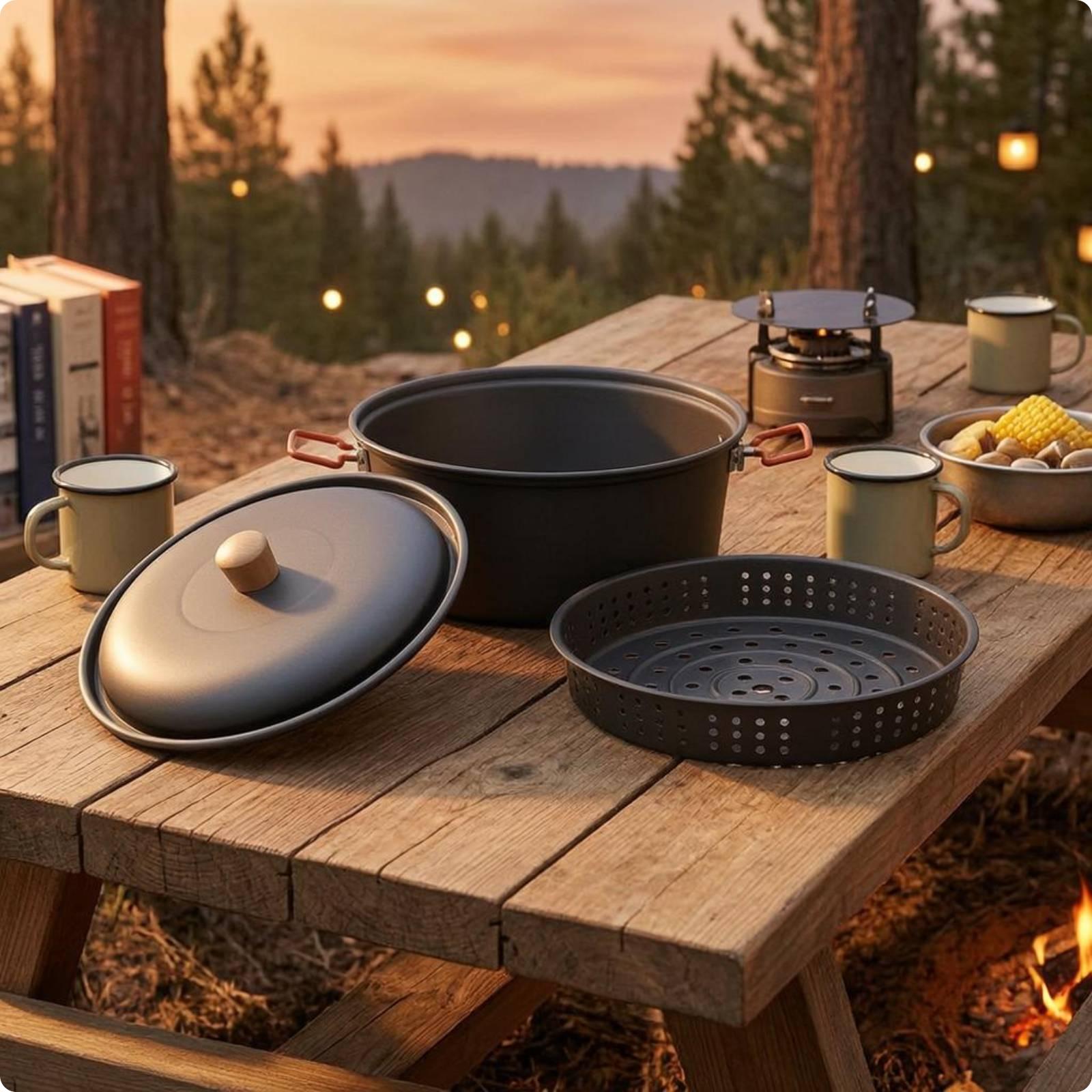 Buiten kookvat grote capacitei - Camping Cooking Vessel recensie en prijs